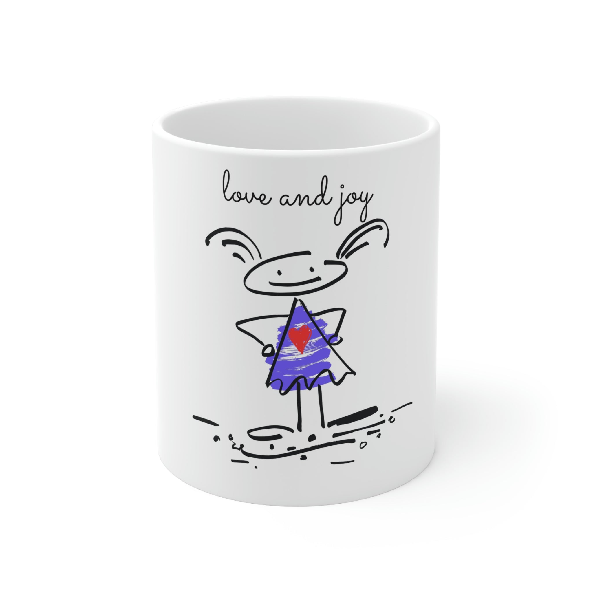 'Love & Joy' 11" Ceramic Coffee Mug